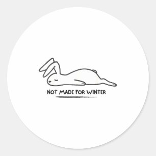Pegatina Redonda No Hecho Para Conejo De Invierno Amante De Animale