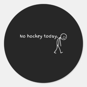 Pegatina Redonda No Hockey Hoy Divertida Triste Figura Doodle Hocke