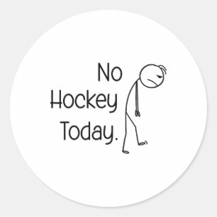 Pegatina Redonda No Hockey Hoy Divertido Hielo Pista Vibe Stick Y P