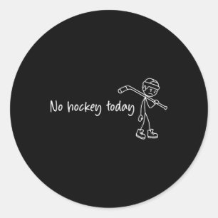 Pegatina Redonda No Hockey Hoy Figura Divertida Triste Amante del H