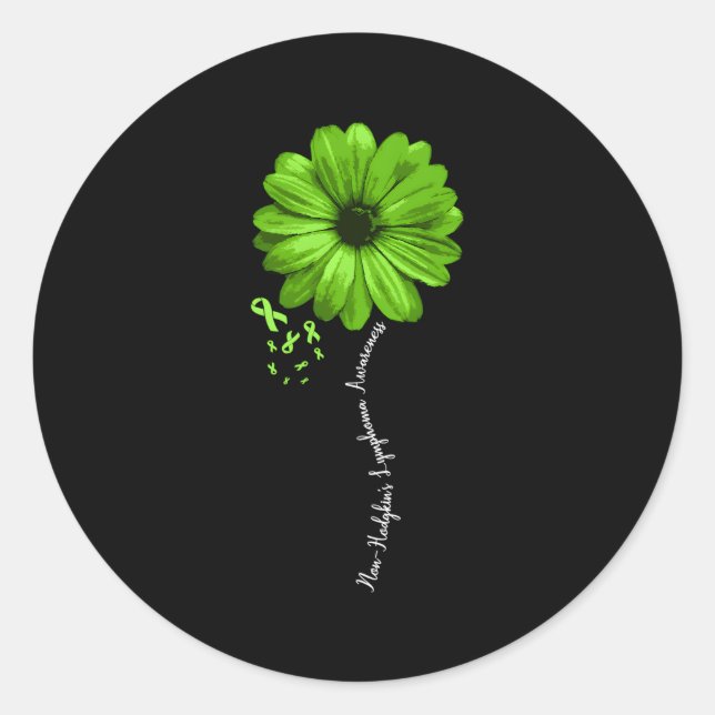 Pegatina Redonda No Hodgkinâ€™S Linfoma Awareness Warrior Bonito (Anverso)