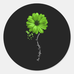 Pegatina Redonda No Hodgkinâ€™S Linfoma Awareness Warrior Bonito