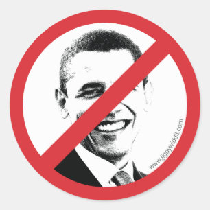 Pegatina Redonda ¡NO internacional! Obama