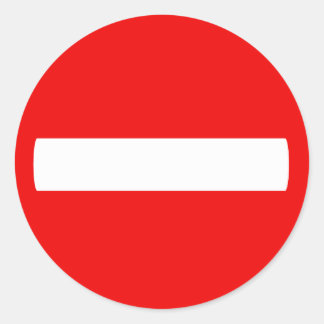 Pegatina Redonda No introducir Rótulo (Pegatina)