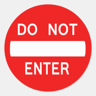 Pegatina Redonda No introducir Rótulo (Pegatina)