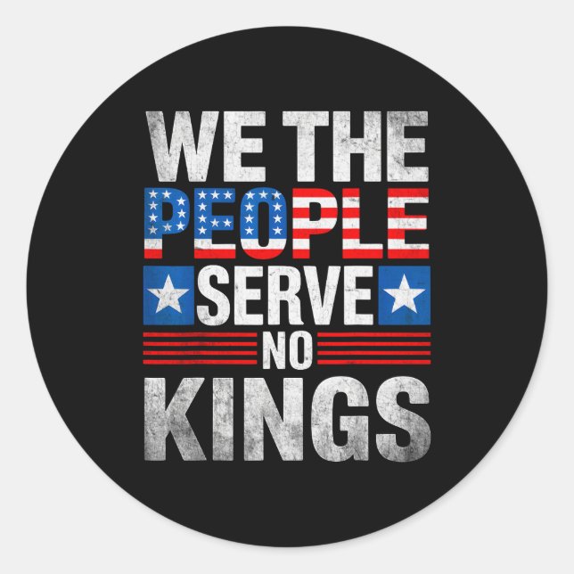 Pegatina Redonda No King Patriotic Dom Shirt For Men Women  (Anverso)
