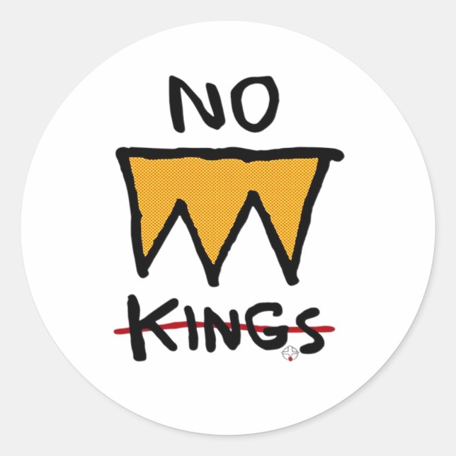 Pegatina Redonda No Kings Anti Classic (Anverso)