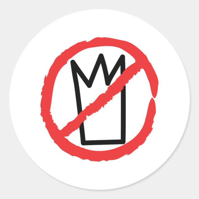 Pegatina Redonda No kings demostration logo (Anverso)