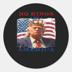 Pegatina Redonda No Kings In America Anti Clásico Simple Limpio