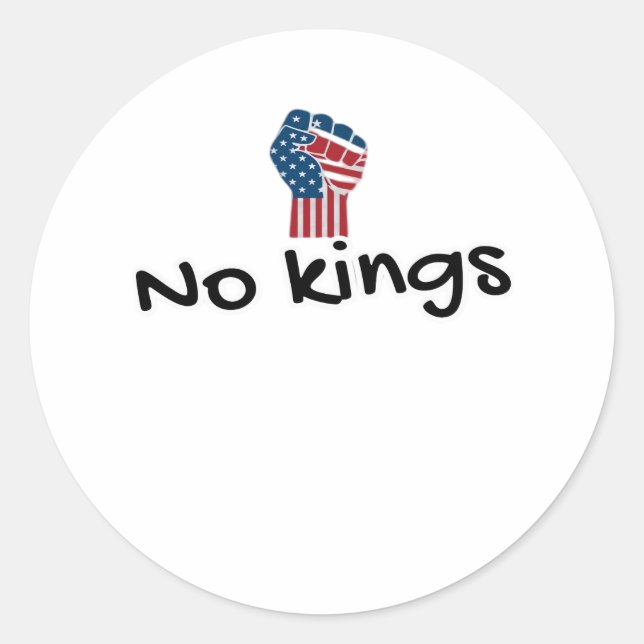 Pegatina Redonda No Kings In America Classic Minimal Clean (Anverso)