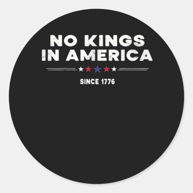 Pegatina Redonda No Kings In America Doge Classic Trendy Graphic (Anverso)