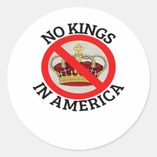 Pegatina Redonda No Kings In America Estilo Patriótico