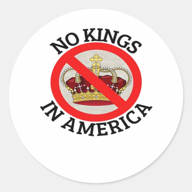 Pegatina Redonda No Kings In America Patriotic Style (Anverso)