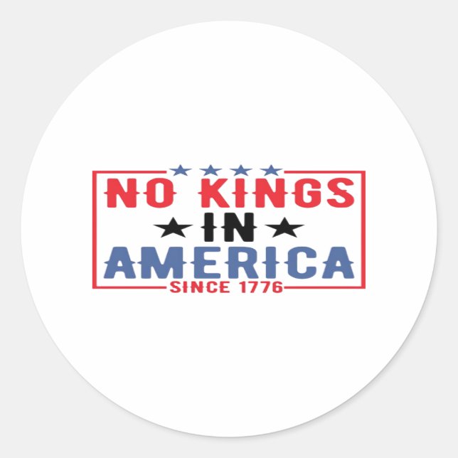 Pegatina Redonda No Kings In America Since 1776 Patriotic Independe (Anverso)