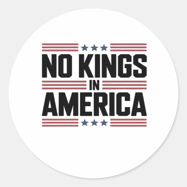 Pegatina Redonda No Kings In America USA Creative Style (Anverso)