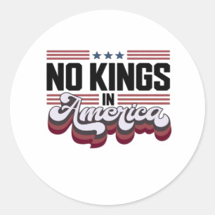 Pegatina Redonda No Kings In America USA Diseño Patriótico