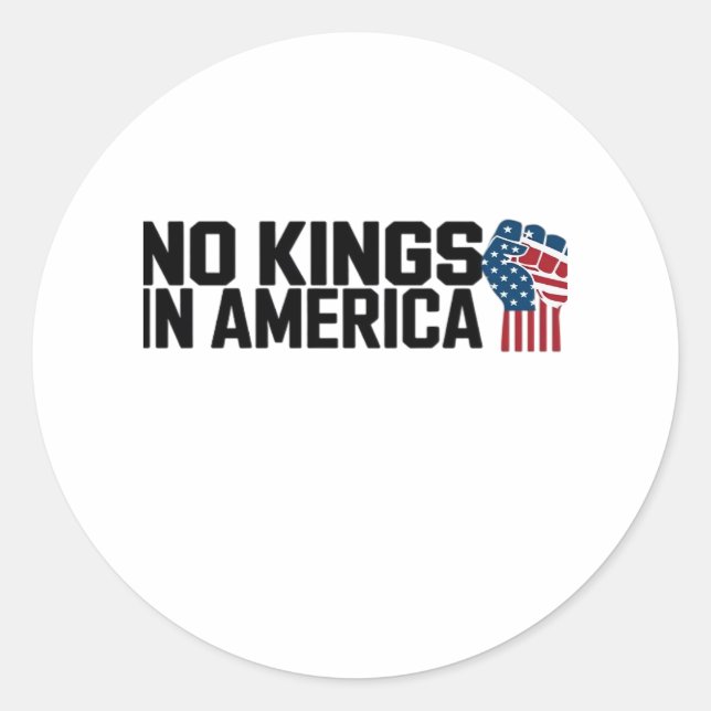 Pegatina Redonda No Kings In America USA Vintage Graphic (Anverso)