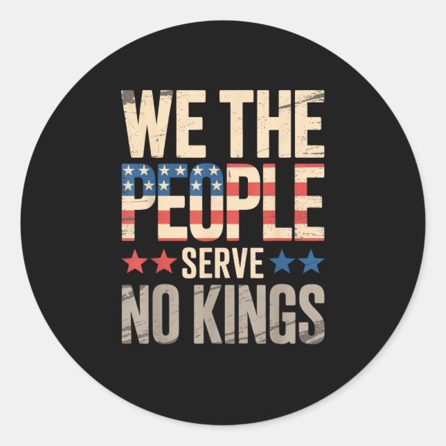 Pegatina Redonda No Kings In America We The People (Anverso)