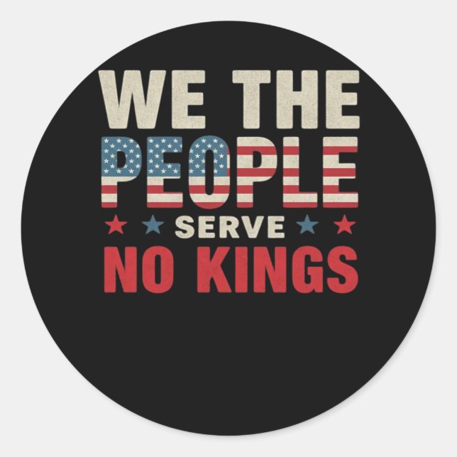 Pegatina Redonda No Kings In America We The People Classic (Anverso)