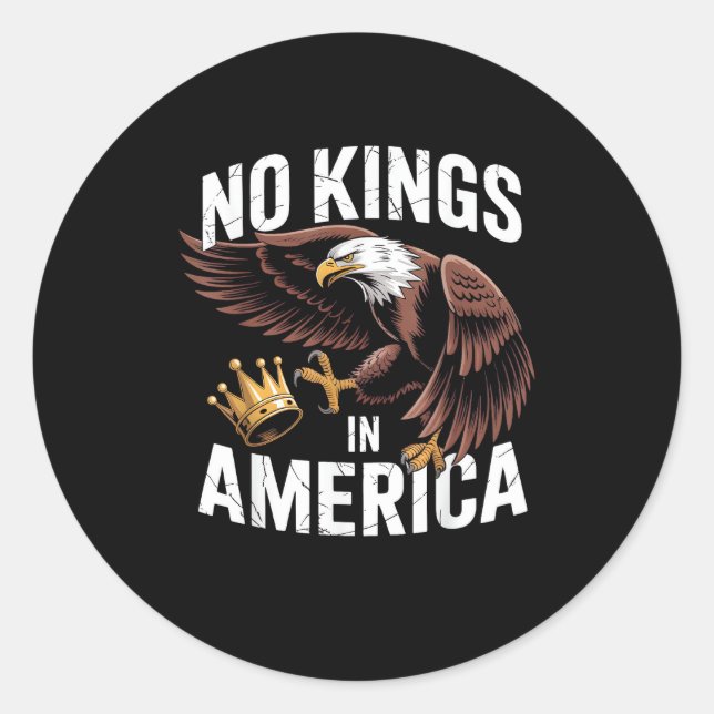 Pegatina Redonda No Kings In America We The People Patriotic Style (Anverso)