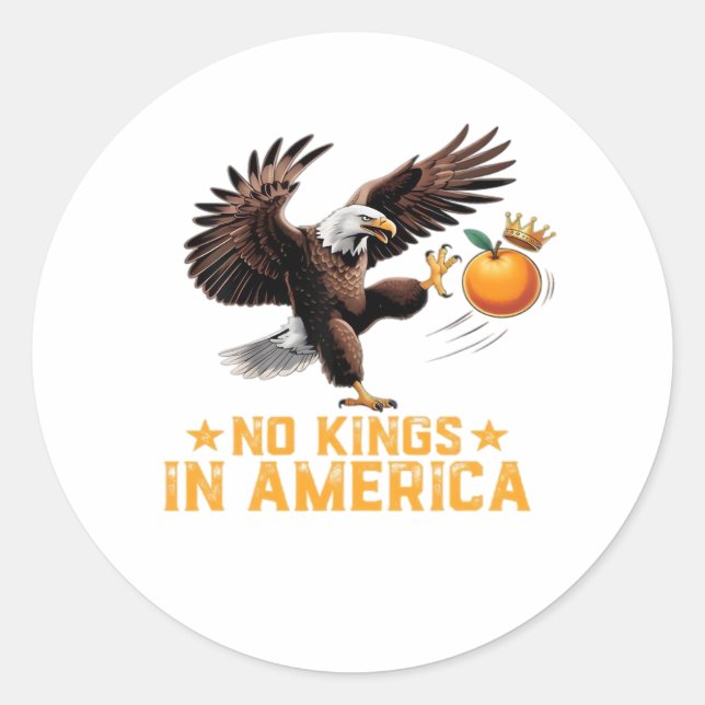 Pegatina Redonda No Kings In America We The People Political Retro  (Anverso)