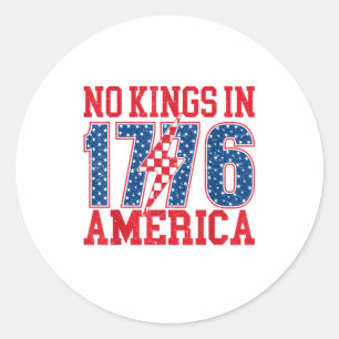 Pegatina Redonda No Kings In America We The People Vintage