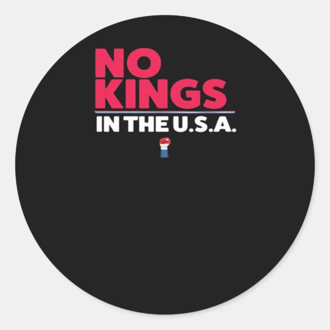 Pegatina Redonda No Kings In The USA Trendy Graphic (Anverso)