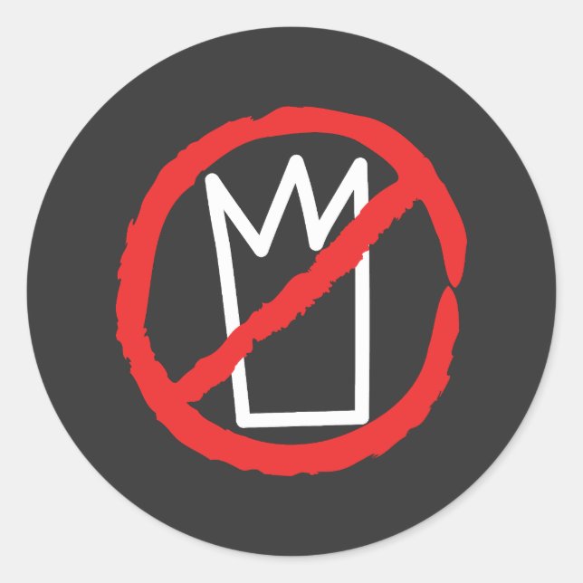 Pegatina Redonda No kings protest crown logo (Anverso)