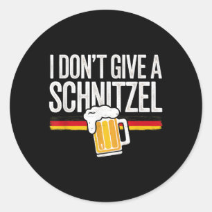 Pegatina Redonda No Le Dé Una Cerveza Alemana Schnitzel Graciosa _1