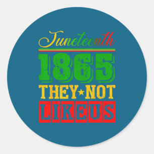 Pegatina Redonda No les gusta el orgullo de Juneteenth 1865 histori