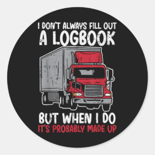 Pegatina Redonda No llego el libro de agenda camionero gracioso
