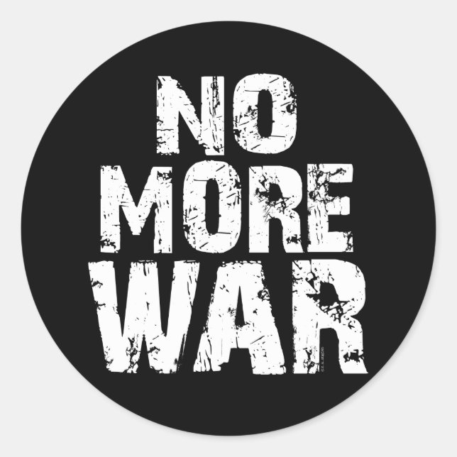 Pegatina Redonda No más guerra (Anverso)
