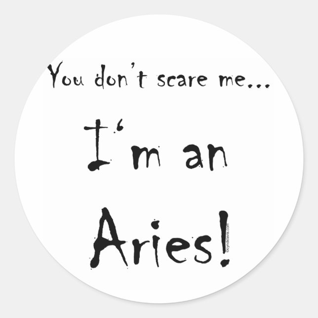 Pegatina Redonda No me asustas... Aries (Anverso)
