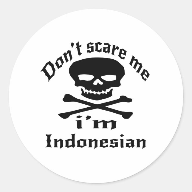 Pegatina Redonda No me asustes, soy indonesio (Anverso)