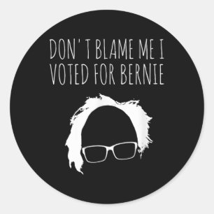 Pegatina Redonda No me culpen, he votado por Bernie Sanders preside