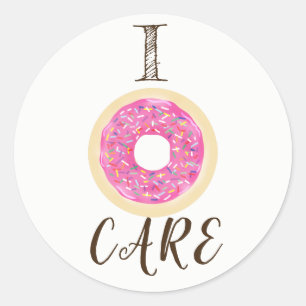 Pegatina Redonda NO ME IMPORTA Donut Sprinkle Lindo Chic Moderno Fi
