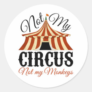 Pegatina Redonda No mi circo - No mis monos