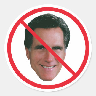 Pegatina Redonda No Mitt Romney