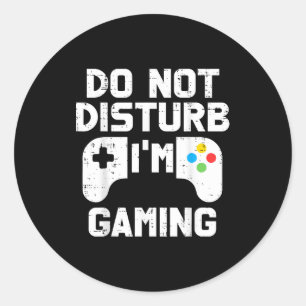 Pegatina Redonda No Molestar Jugador Gamer Adolescente