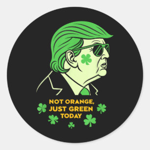Pegatina Redonda No Naranja, solamente irlandés hoy - Día de San Pa