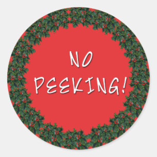 Pegatina Redonda NO Navidades PEEKING dan Pegatinas de Scarebaby