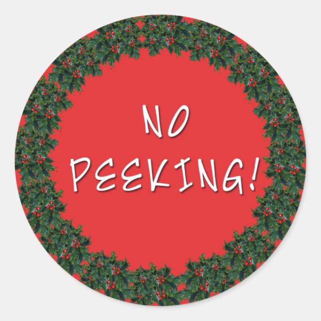 Pegatina Redonda NO Navidades PEEKING dan Pegatinas de Scarebaby (Anverso)