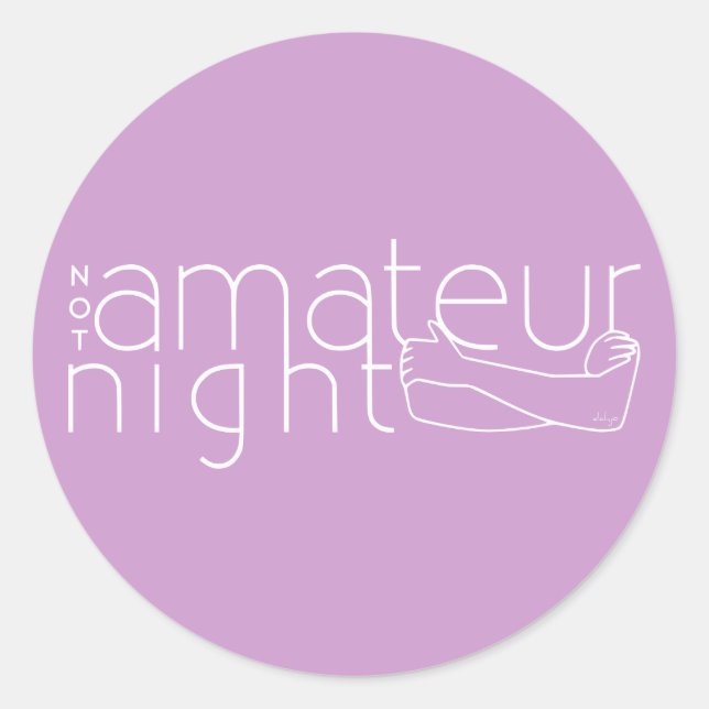 Pegatina Redonda NO noche de aficionados (Anverso)