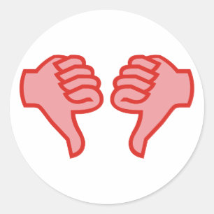 Pegatina Redonda no not dedo pulgar OK thumbs down