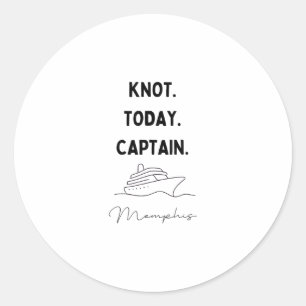 Pegatina Redonda No Nudo Hoy Outfit del Capitán Crucero Memphis Ten