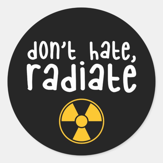 Pegatina Redonda No odien al radiación - Tecnología de la radiologí (Anverso)