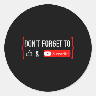 Pegatina Redonda No Olvide Gustar Y Suscribir Contenido De Vídeo C