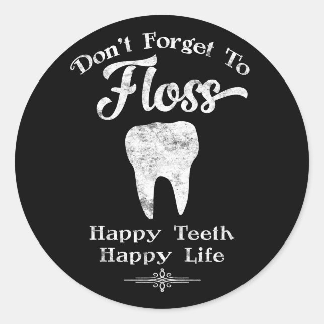 Pegatina Redonda No Olviden Floss Chalkboard (Anverso)