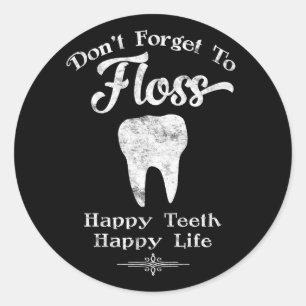 Pegatina Redonda No Olviden Floss Chalkboard