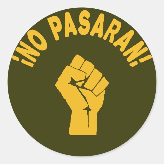 Pegatina Redonda No Pasaran - No Pasarán (Anverso)